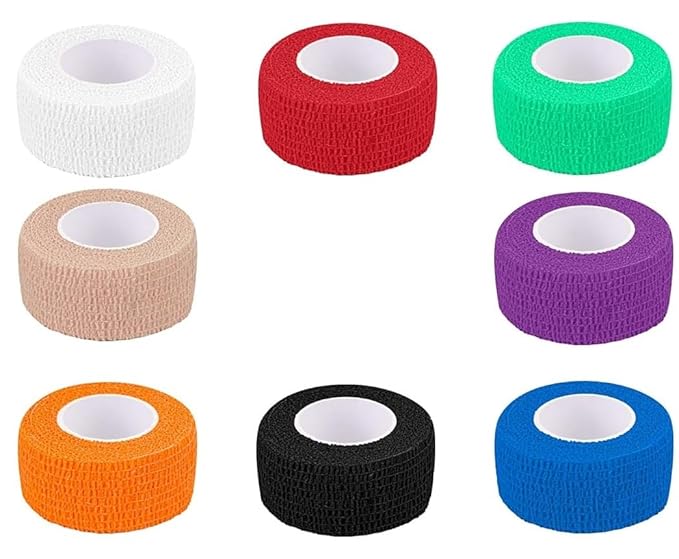 MuscleFix Breathable Self Adhesive Wrap, Athletic, Non Woven Cohesive Bandage – for Sports, First Aid Medical, Wrist, Swelling (2.5 cm X 4.5 mtr- Pack of 8)