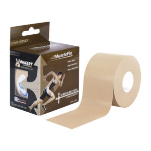 MuscleFix Dynamic Kinesiology Tape | Elastic Sports Tape For Muscle Support Therapeutic Pain Relief Joint Stablity Tape | Joint Support and Physiotherapy Nylon 4 Way (5 cm)